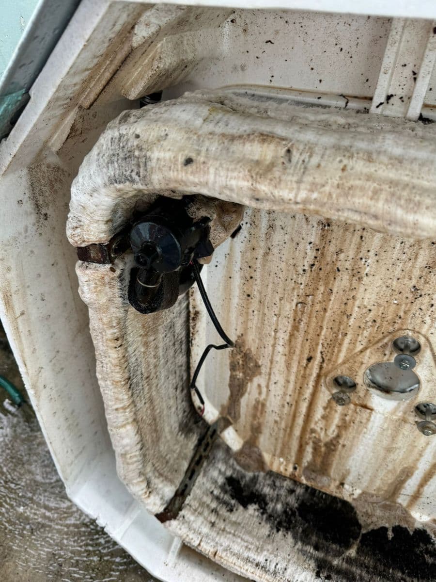 Cassette drain tray, before cleaning